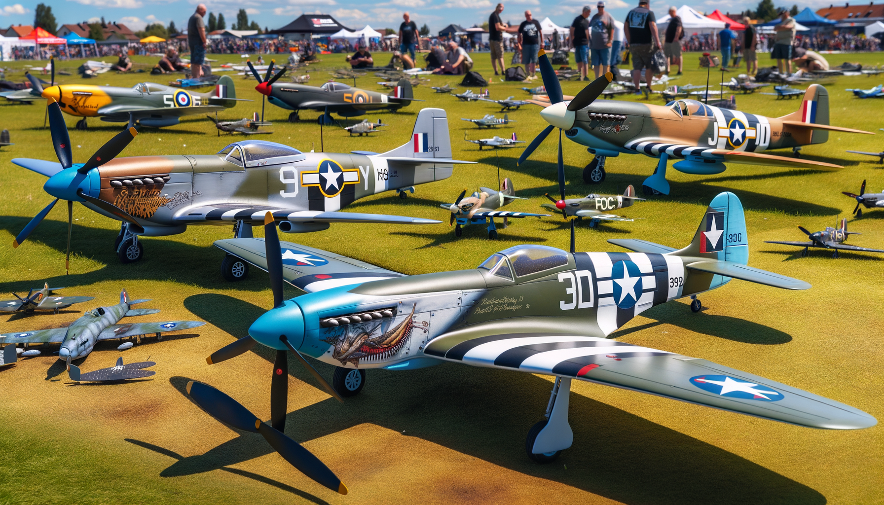 Giant scale RC warbird models at airshow